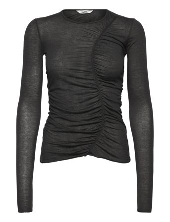 Monki Gathered Ls Top - Black - S
