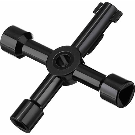 4-vägs skiftnyckel, 4 i 1 radiatornyckel multifunktionell zinklegering