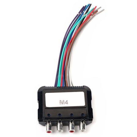 Bilstereo subwoofer 4-kanals hög till låg ljudomvandlare med effektförstärkarkontrollkabel