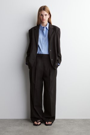 COS Women's Camicia Sartoriale In Cotone Pima in Blu