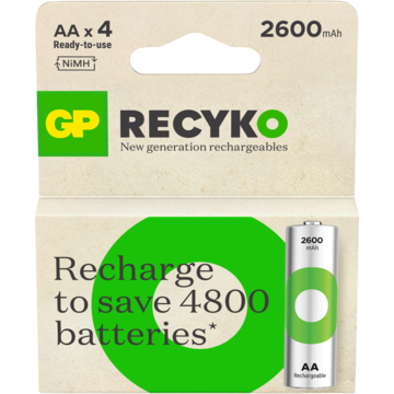 Batteri GP ReCyko AA 4-pk