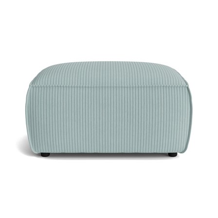Aura Pouf Hocker in Lincoln Pastellblau, moderner Cord-Stil, weiche Polsterung, stilvolles Design für Wohnzimmer, kompakte 44,5cm Höhe.