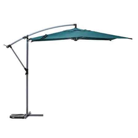 Blågrøn offset parasol, 3 m, vandafvisende stof