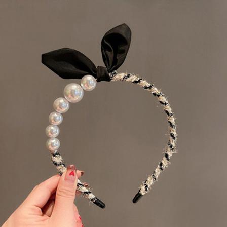 Hårband Lyx Big Pearl Bezel För Kvinnor Flickor Rosett Kvinna Hai