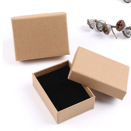 5 st kraftpapper brun kartonglåda med lock, smyckeskrin