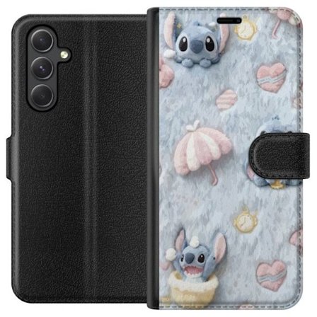 Yhteensopiva Lompakkokotelo Samsung Galaxy A25 Pisto kuvioita sydämillä, sateenvarjoilla ja pastellin värisellä pehmeällä taustalla