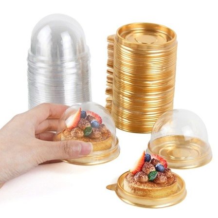 Mini Dessert Kage Kasse Beholder Transparent Cupcake Konditor Bagning Emballage Æsker