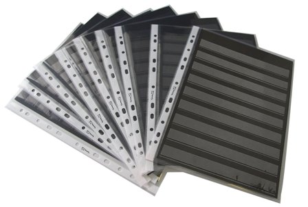 A4 sorte Indstikskort med 9 striber - med lomme - 1 stk.