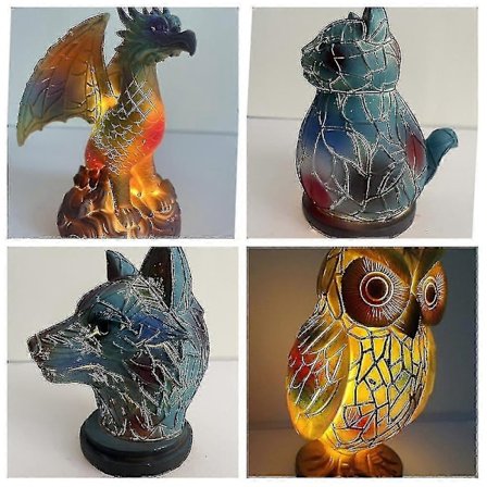 2024 Dyrebordslampe Serie Farvet Glas Dyr Form Bordslampe 3d Dyreform Bordslamper Til Boligdekorationer Til Hjemmet, hw