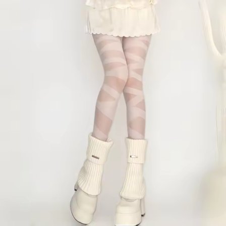 Mælkehvid; Størrelse: One Size - Y2K Trendy Lårhøje Strømper til Kvinder, Delikat Stil med Sort og Hvid Stribet Mønster, Tie-Dye Stil Lange Ben 