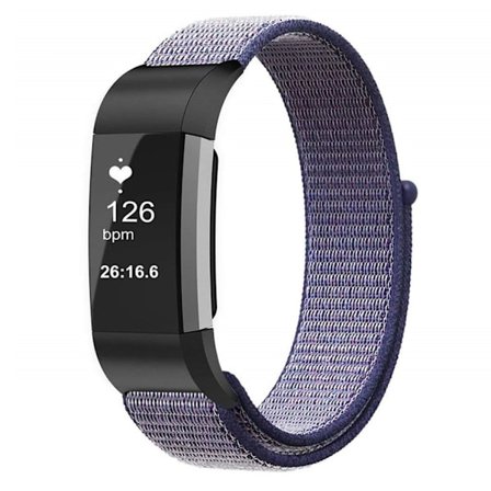 Fitbit Charge 3 kellon vaihto ranneke nailonista missä tarranauha kiinnitys - Sininen