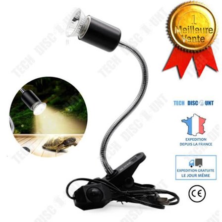 Lampfäste - TD - Keramik - Svart - Metall - 25W - 41cm för reptiler och akvarier