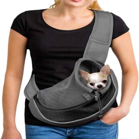 Bærbar hundetaske åndbar mesh crossbody taske til hund og kat hvalp kæledyr skuldertaske justerbar rejsetaske til små kæledyr hund, S