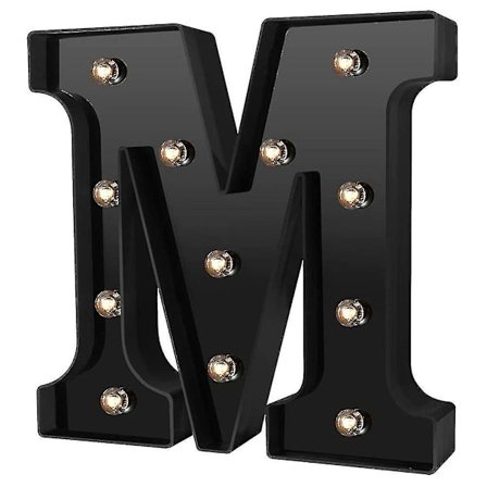 Newly Design Led Letters Lights 26 Alphabet Black Decorative Marquee Lamps For Wedding Party