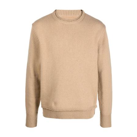 Maison Margiela, Round-neck Knitwear Beige, Heren, Maat:L
