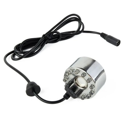 Kontor med vattenfunktion inomhus fontäner Mist Maker Hem 12 LED luftfuktare svart DC 24V Fogger Mist Maker Plast