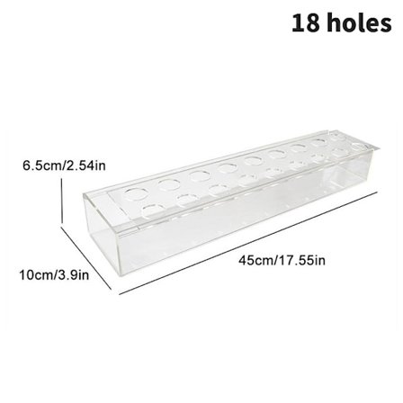 Klar akryl blomma rektangulär vas för matbord bröllop 18 hål