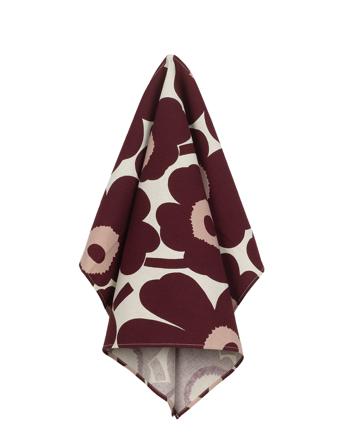 P.unikko Kitchen Towel 43X70Cm Home Textiles Kitchen Textiles Kitchen Towels Burgundy Marimekko Home