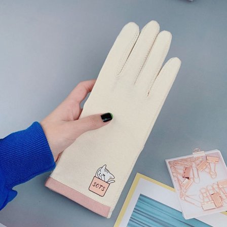 Anti-UV bomullshandskar Anti-halk solhandskar VIT