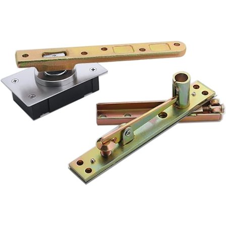 1 set (A) kraftiga gångjärn för vridande dörrar, belastning 150 kg, dolda