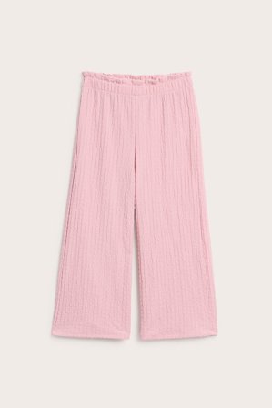 Kappahl | Rypytetyt culotte-housut Vaaleanpunainen 122/128 | Vaaleanpunainen