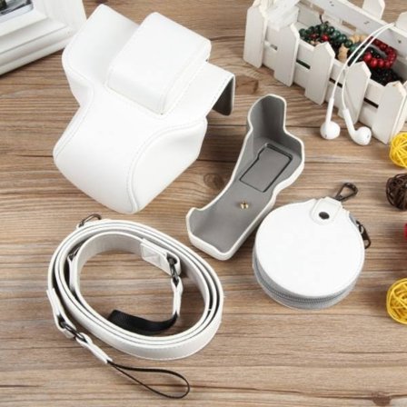 För Canon EOS R50 Full Body Magnetiskt Läder Kameraväska med Rem, Deluxe Edition