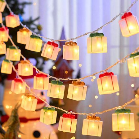 Dekorativa LED-slingor, juldekorationer, USB-driven, 20 glödlampor, 3 meter lång - guldiga tallkottar