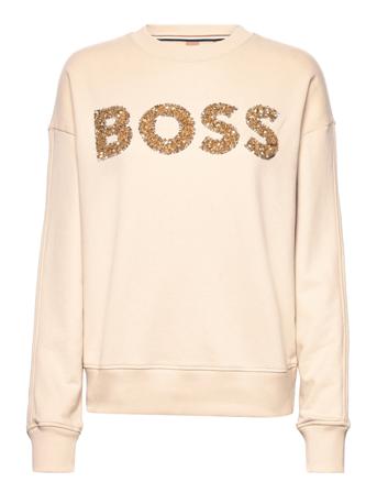 Ecaisa_Logo Sweat-shirt Tröja Creme BOSS