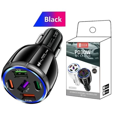 Billader Bil Hurtiglader SVART