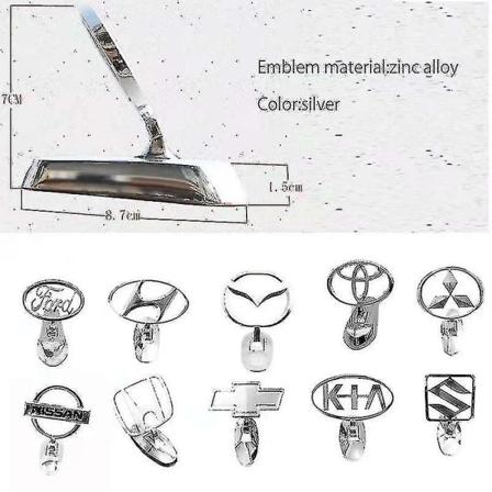 3D-metalliemblemimerkki, tarra, auton etumaski, logokoriste