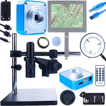 Digitaalinen Mikroskooppi Earth Pro MCEP-0.5X-PZRR – Säädettävä Varsi | 7-45x Zoom | 56xLED Valo | Kamera Scorpius PRO