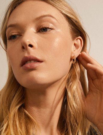 Pilgrim Solidarity Recycled Medium Bubbles Hoop Earrings - Gold - ONE SIZE