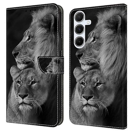 Samsung Galaxy A36 5G/A56 5G -kotelo magneettilukolla, 3D-kuvioitu nahkalompakko puhelinkotelo