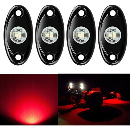 4 Pods LED Rock Lights, Vanntett LED Neon Underglow Lys for Bil Lastebil ATV UTV SUV Offroad Båt Understell Glød Trail Rig Lampe