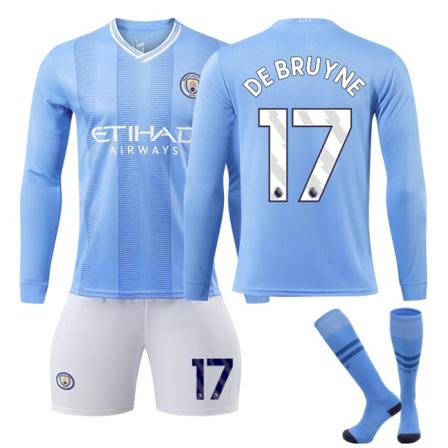 23-24 Winter Manchester City Home Vuxen and Barn fotbollsdräkt nr 17 DE BRUYNE 28