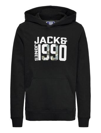 Jconic Camo Sweat Hood Ln Jnr Hoodie Svart Jack & J S