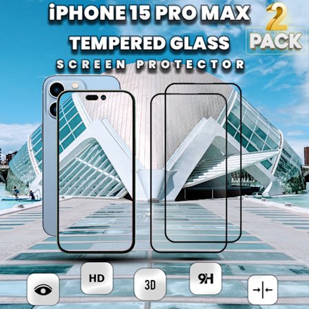 2-Pack iPhone 15 Pro Max- 9H Härdat Glass - Super kvalitet 3D
