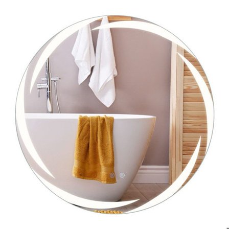 COSTWAY LED Peili Kylpyhuoneeseen Pyöreä 70 x 70 cm - 3 Valon Väriä, Huurtumaton Toiminto, Muistitoiminto Kylpyhuoneeseen