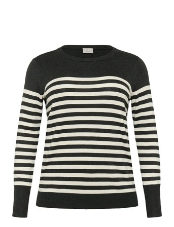 Kclizzy Striped Knit Pullover Black Kaffe Curve