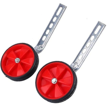 Pyörän Sivupyörät, Lasten Pyörän Vakaajat 12-20" Säädettävät Pyörän Harjoituspyörät Hiljaisella Kumipyörällä, Punainen