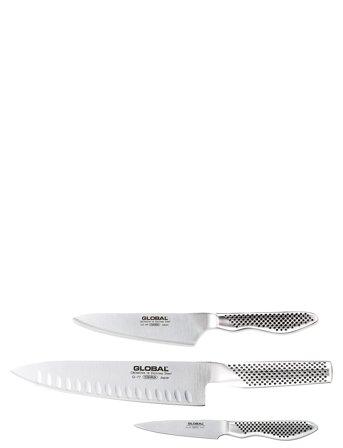 GLOBAL Knivsæt I 3 Dele G-77, Gs-38 & Gs-89 - Silver - ONE SIZE