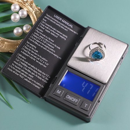 Mini Våg, 500g x 0.01g Digital Fickvåg, Gramvåg med LCD-Display, Tara, Batteri Ingår