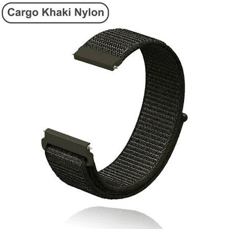 Nye 18 mm 20 mm 22 mm remme til Garmin Venu 2S Armbånd Vivoactive 3 4S 4 Forerunner 245 645 Galaxy Watch 4 Classic 42 46 mm Khaki Nylon