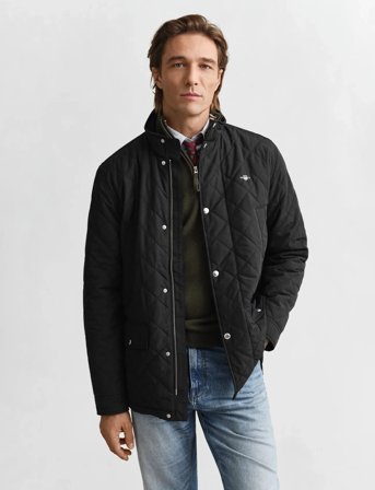 GANT Quilted Windcheater Mid Jacket - Black - XL