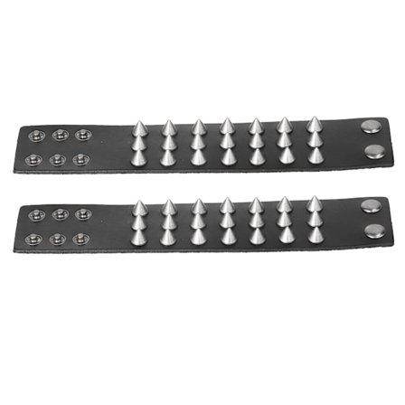 Punk-niittinahkarannekorut, vintage-tyyli, 2 kpl