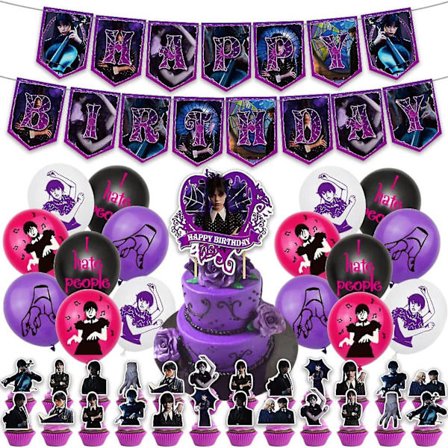 Onsdag Addams bursdagsfest temafestartikler banner kake ballongdekorasjon