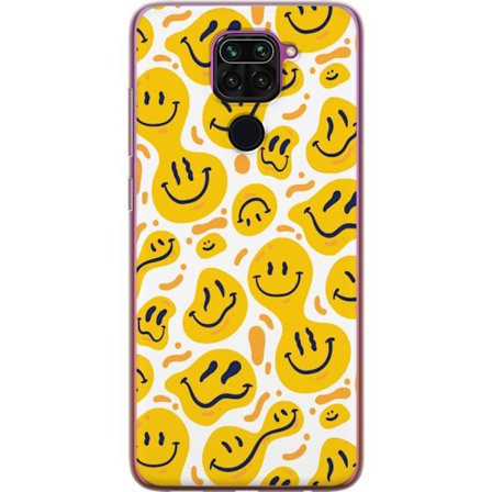 Kompatibelt Mobildeksel til Xiaomi Redmi Note 9 Lekent grafiskt mønster med gule smileyformer i ulike uttrykk