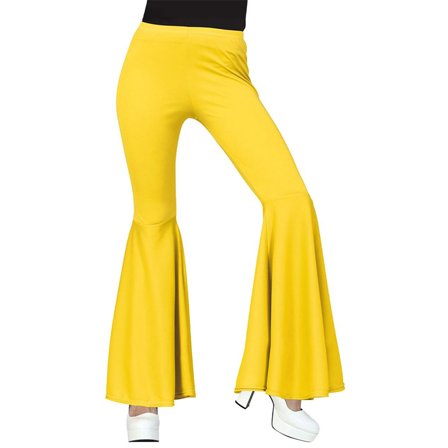 70-luvun Leveälahkeiset Housut Keltainen