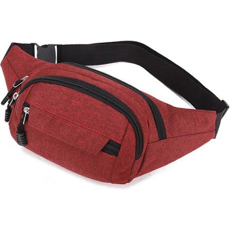 Mave taske til kvinder og mænd med 4 lynlåslommer, udendørs rygsæk, vandtæt med justerbar skulderrem Rojo Rojo