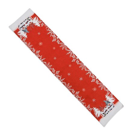 Rød Juledug Julepynt Tilbehør Stof Bordløber Julebord Dekoration